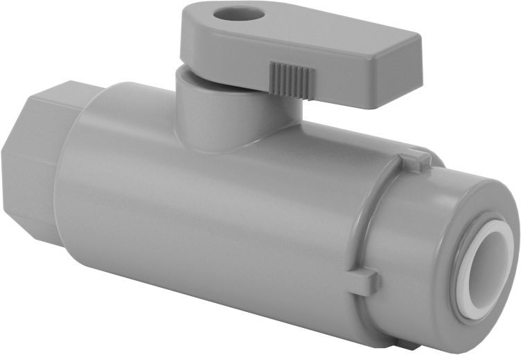 Kimyasallar için Açma/Kapama Vanası, PVC, Adaptör, 3/8" Push-to-Connect x 1/4 NPT Dişi