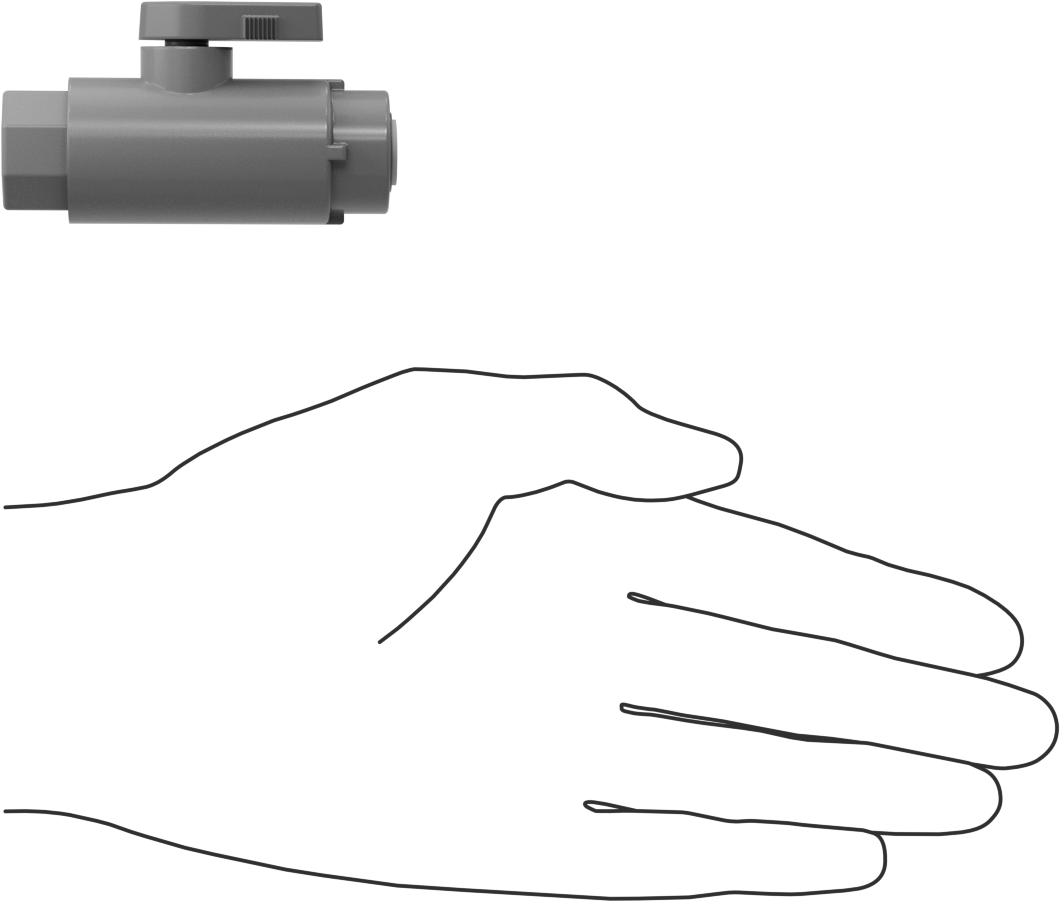 Kimyasallar için Açma/Kapama Vanası, PVC, Adaptör, 3/8" Push-to-Connect x 1/4 NPT Dişi