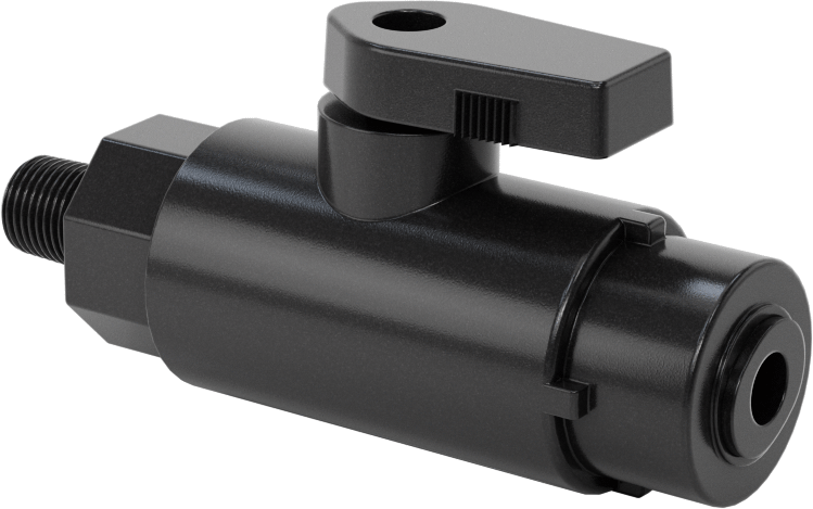 Kimyasallar için Açma/Kapama Vanası, Polipropilen, Adaptör, 1/4" Tak-Çalıştır x 1/8 NPT Erkek