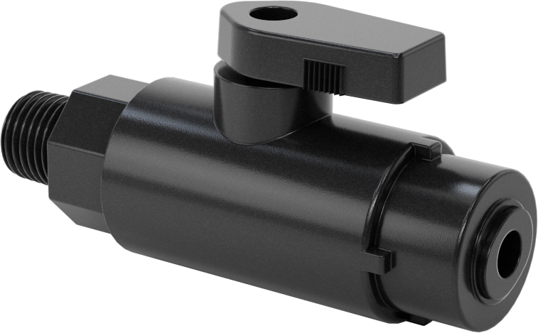 Kimyasallar için Açma/Kapama Vanası, Polipropilen, Adaptör, 1/4" Push-to-Connect x 1/4 NPT Erkek
