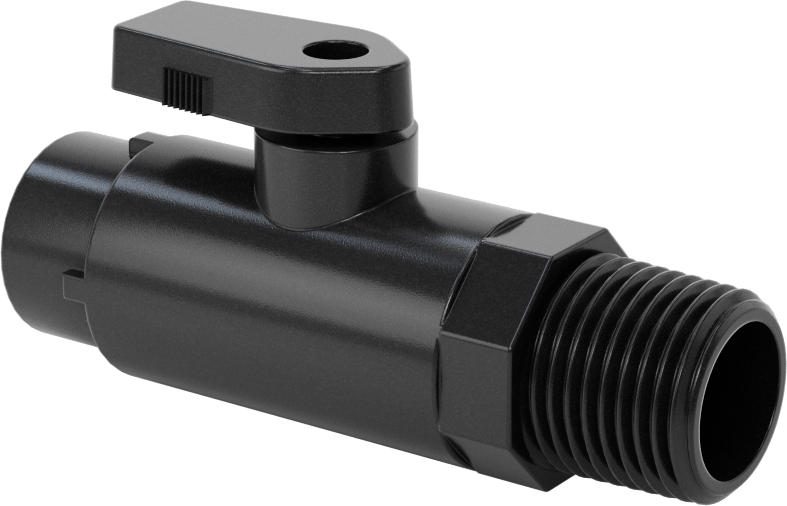Kimyasallar için Açma/Kapama Vanası, Polipropilen, Adaptör, 1/4" Tak-Çıkar x 1/2 NPT Erkek