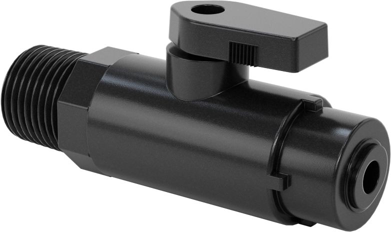 Kimyasallar için Açma/Kapama Vanası, Polipropilen, Adaptör, 1/4" Tak-Çıkar x 1/2 NPT Erkek