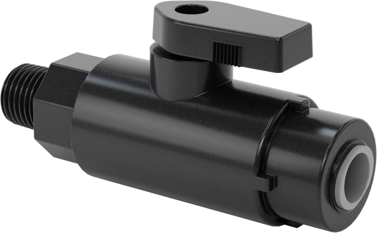 Kimyasallar için Açma/Kapama Vanası, Polipropilen, Adaptör, 3/8" Push-to-Connect x 1/4 NPT Erkek