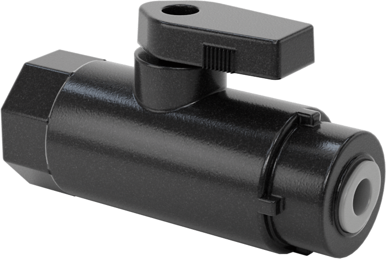 Kimyasallar için Açma/Kapama Vanası, Naylon, Adaptör, 1/4" Tak-Çalıştır x 3/8 NPT Dişi
