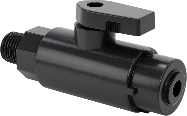 Kimyasallar için Açma/Kapama Vanası, Naylon, Adaptör, 1/4" Push-to-Connect x 1/4 NPT Erkek