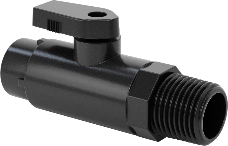 Kimyasallar için Açma/Kapama Vanası, Naylon, Adaptör, 1/4" Tak-Çıkar x 1/2 NPT Erkek