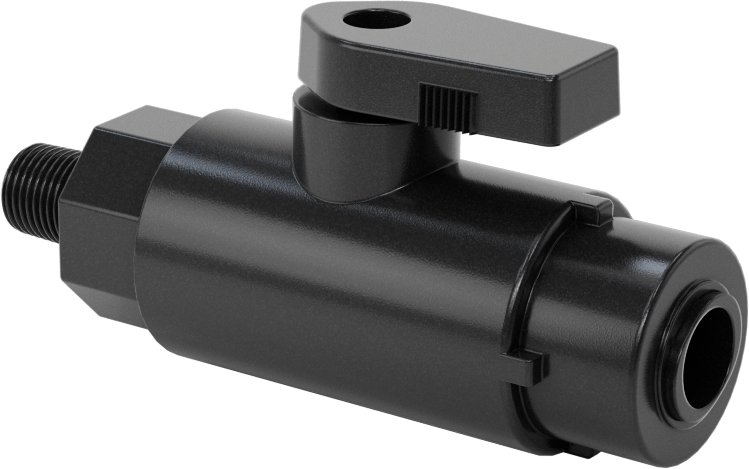Kimyasallar için Açma/Kapama Vanası, Naylon, Adaptör, 3/8" Push-to-Connect x 1/8 NPT Erkek