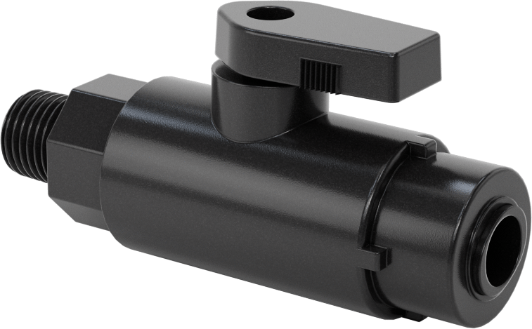 Kimyasallar için Açma/Kapama Vanası, Naylon, Adaptör, 3/8" Push-to-Connect x 1/4 NPT Erkek