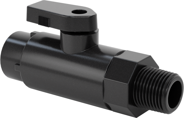Kimyasallar için Açma/Kapama Vanası, PVDF, Adaptör, 1/4" Bas-Bağlan x 3/8 NPT Erkek