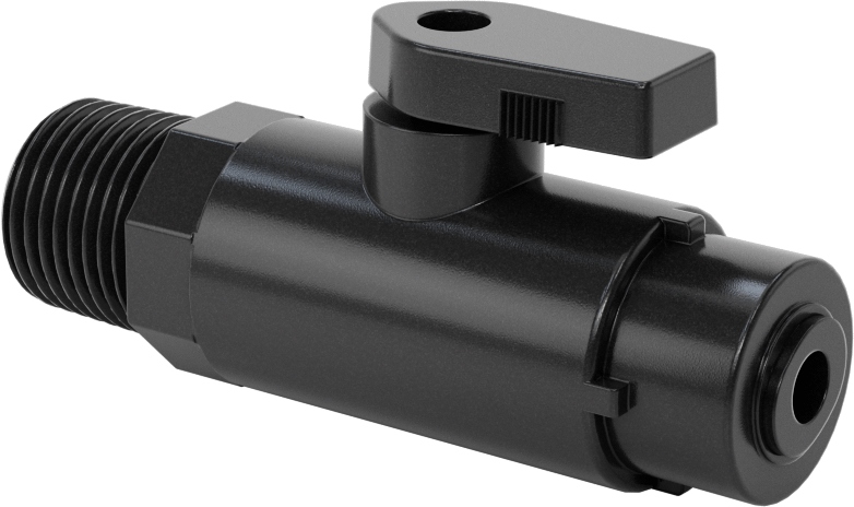 Kimyasallar için Açma/Kapama Vanası, PVDF, Adaptör, 1/4" Tak-Çıkar x 1/2 NPT Erkek