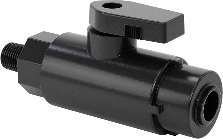 Kimyasallar için Açma/Kapama Vanası, PVDF, Adaptör, 3/8" Push-to-Connect x 1/8 NPT Erkek