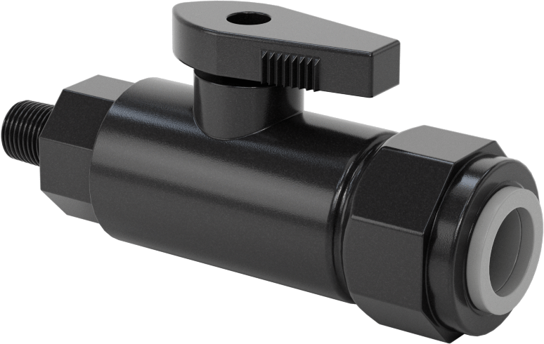 Kimyasallar için Açma/Kapama Vanası, PVDF, Adaptör, 1/2" Push-to-Connect x 1/8 NPT Erkek