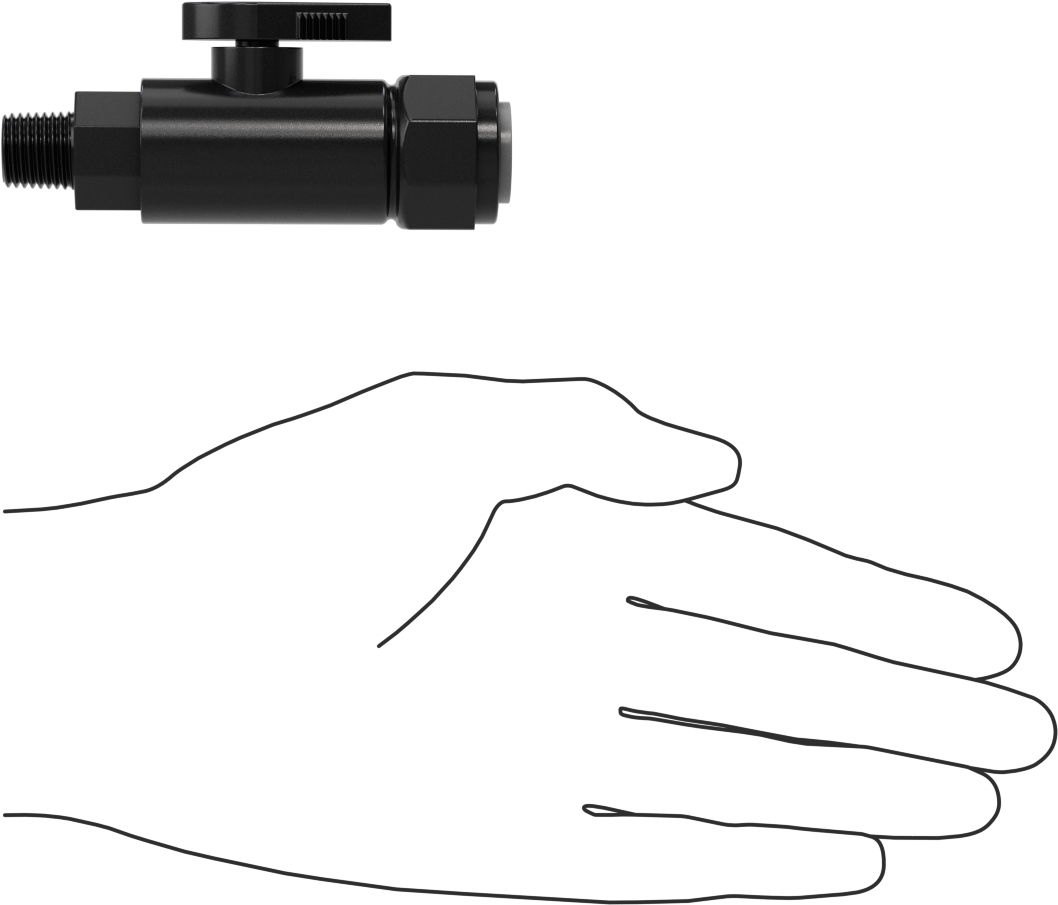 Kimyasallar için Açma/Kapama Vanası, PVDF, Adaptör, 1/2" Push-to-Connect x 1/4 NPT Erkek