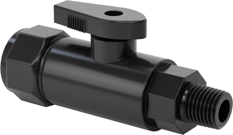 Kimyasallar için Açma/Kapama Vanası, PVDF, Adaptör, 1/2" Push-to-Connect x 1/4 NPT Erkek