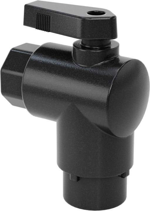Kimyasallar için Açma/Kapama Vanası, Polipropilen, 90 Derece Adaptör, 1/4" Bağlantı x 1/4 NPT Dişi