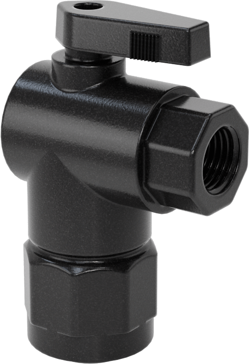 Kimyasallar için Açma/Kapama Vanası, Polipropilen, 90 Derece Adaptör, 1/2" Bağlantı x 1/4 NPT Dişi