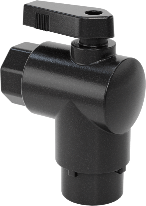 Kimyasallar için Açma/Kapama Vanası, Naylon, 90 Derece Adaptör, 1/4" Bağlantı x 1/4 NPT Dişi