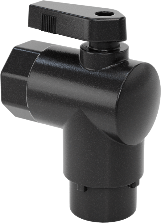 Kimyasallar için Açma/Kapama Vanası, Naylon, 90 Derece Adaptör, 1/4" Bağlantı x 3/8 NPT Dişi