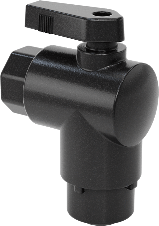 Kimyasallar için Açma/Kapama Vanası, Naylon, 90 Derece Adaptör, 3/8" Bağlantı x 1/4 NPT Dişi