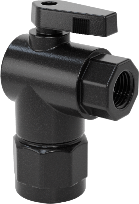 Kimyasallar için Açma/Kapama Vanası, Naylon, 90 Derece Adaptör, 1/2" Bağlantı x 1/4 NPT Dişi