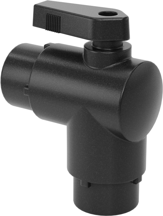 Kimyasallar için Açma/Kapama Vanası, PVDF, 90 Derece Adaptör, 1/4“ x 3/8” Bas-Bağlan