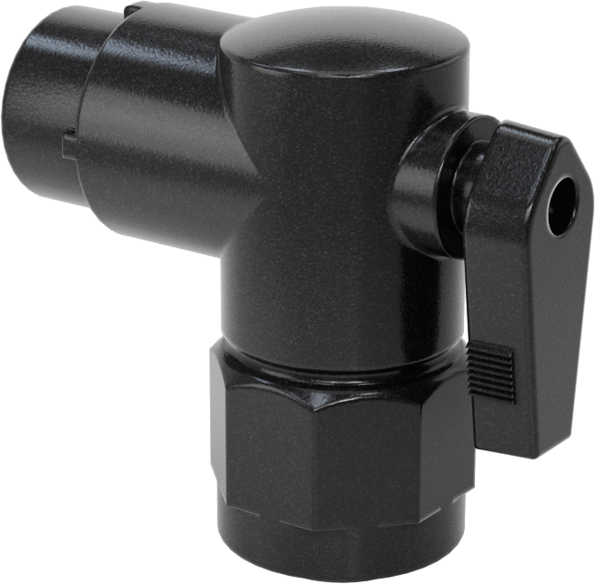 Kimyasallar için Açma/Kapama Vanası, PVDF, 90 Derece Adaptör, 1/4“ x 1/2” Bas-Bağlan