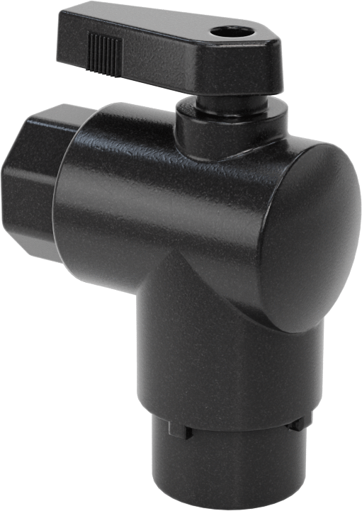Kimyasallar için Açma/Kapama Vanası, PVDF, 90 Derece Adaptör, 1/4" Bağlantı x 1/4 NPT Dişi