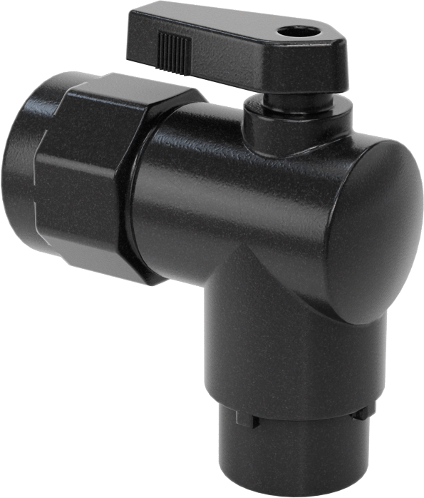 Kimyasallar için Açma/Kapama Vanası, PVDF, 90 Derece Adaptör, 1/4" Bağlantı x 1/2 NPT Dişi