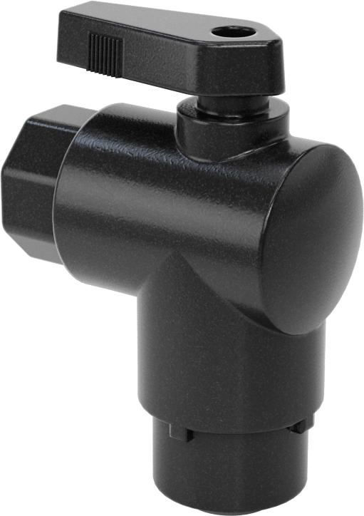 Kimyasallar için Açma/Kapama Vanası, PVDF, 90 Derece Adaptör, 3/8" Bağlantı x 1/4 NPT Dişi