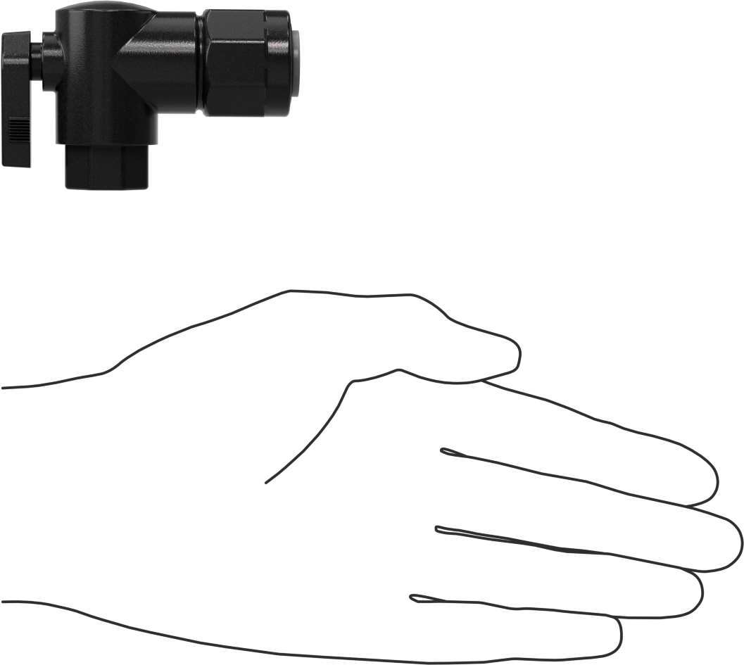 Kimyasallar için Açma/Kapama Vanası, PVDF, 90 Derece Adaptör, 1/2" Bağlantı x 1/4 NPT Dişi