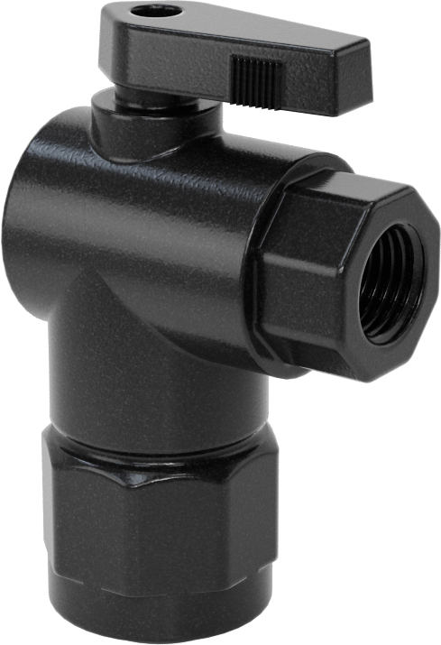 Kimyasallar için Açma/Kapama Vanası, PVDF, 90 Derece Adaptör, 1/2" Bağlantı x 1/4 NPT Dişi