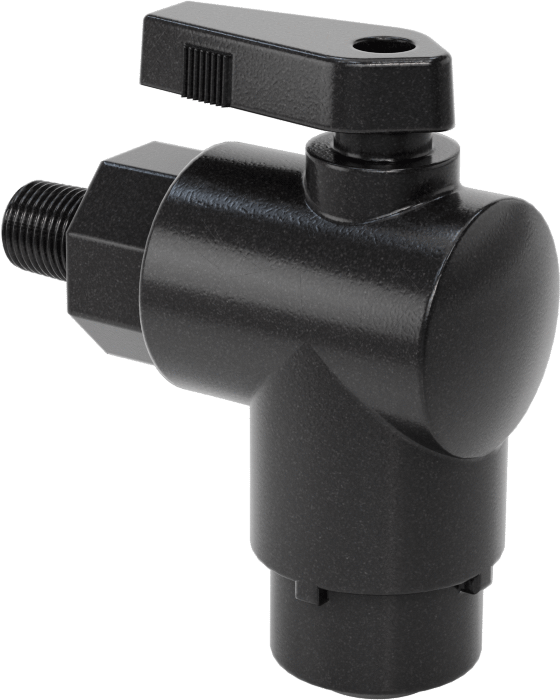 Kimyasallar için Açma/Kapama Vanası, PVDF, 90 Derece Adaptör, 3/8" Bağlantı x 1/8 NPT Erkek