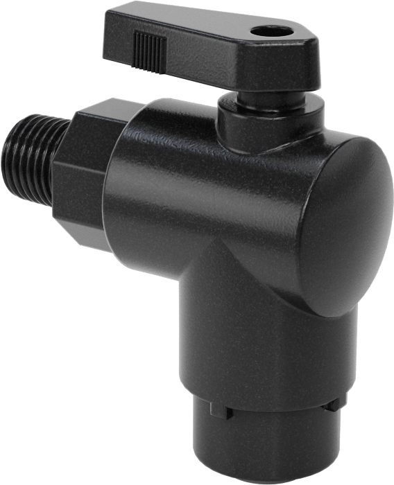 Kimyasallar için Açma/Kapama Vanası, PVDF, 90 Derece Adaptör, 3/8" Bağlantı x 1/4 NPT Erkek