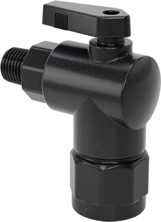 Kimyasallar için Açma/Kapama Vanası, PVDF, 90 Derece Adaptör, 1/2" Bağlantı x 1/4 NPT Erkek