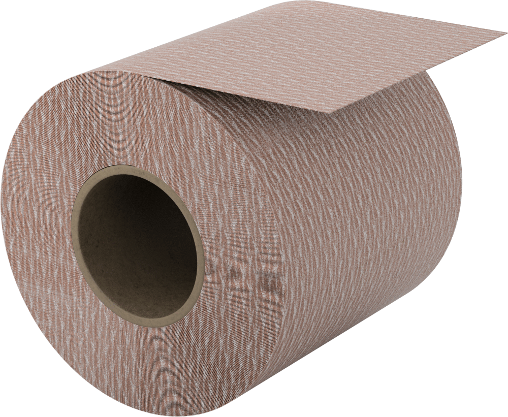 Yapışkan Sırtlı Zımpara Kağıdı, Pürüzlü Yüzey için, 4-1/2" Genişlik x 75 Fit Uzunlukta Rulo