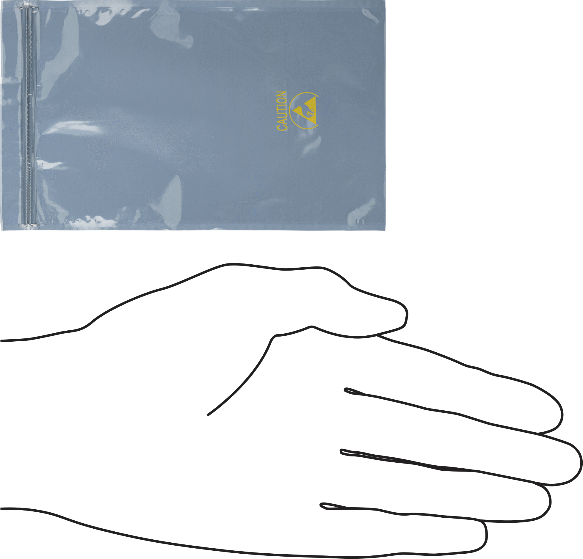 Statik Koruyucu Yeniden Kapatılabilir Torba, Alüminize Polyester Plastik Katman, 3" Genişlik, 5" Yükseklik