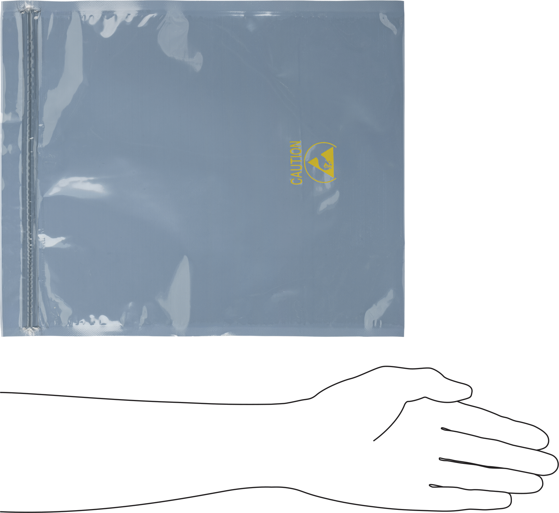 Statik Koruyucu Yeniden Kapatılabilir Torba, Alüminize Polyester Plastik Katman, 10" Genişlik, 12" Yükseklik