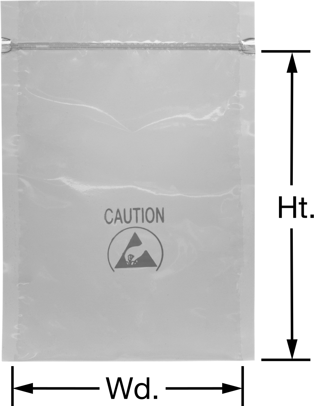 Statik Koruyucu Yeniden Kapatılabilir Torba, Alüminize Polyester Plastik Katman, 4" Genişlik, 6" Yükseklik