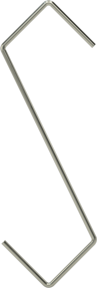 Kaldırma Amaçlı Olmayan Açık Uçlu S-Kanca, V-Kancalı Düz, 3/32" Kalınlık, 4" Kullanılabilir Uzunluk