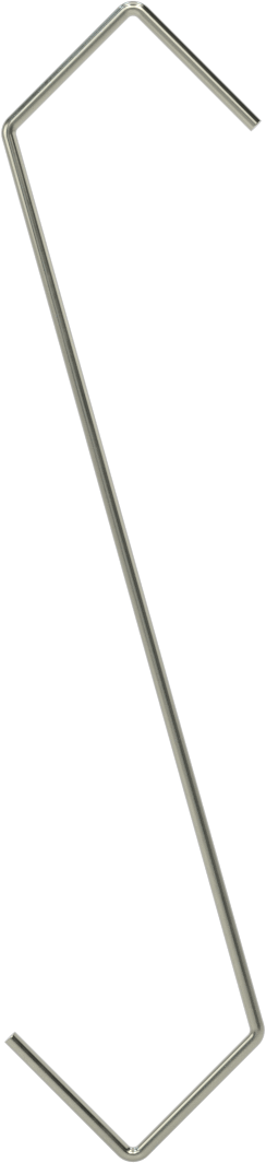 Kaldırma Amaçlı Olmayan Açık Uçlu S-Kanca, V-Kancalı Düz, 3/32" Kalınlık, 6" Kullanılabilir Uzunluk
