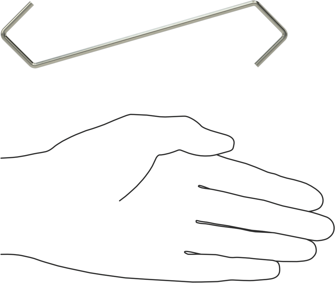 Kaldırma Amaçlı Olmayan Açık Uçlu S-Kanca, V-Kancalı Düz, 1/8" Kalınlık, 6" Kullanılabilir Uzunluk