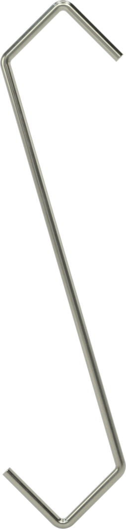 Kaldırma Amaçlı Olmayan Açık Uçlu S-Kanca, V-Kancalı Düz, 1/8" Kalınlık, 6" Kullanılabilir Uzunluk
