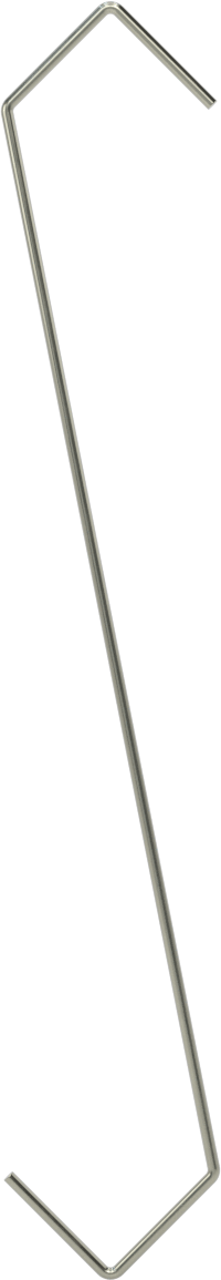 Kaldırma Amaçlı Olmayan Açık Uçlu S-Kanca, V-Kancalı Düz, 3/32" Kalınlık, 8" Kullanılabilir Uzunluk