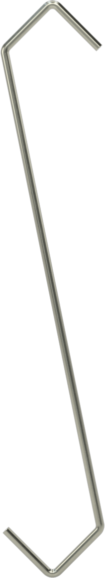 Kaldırma Amaçlı Olmayan Açık Uçlu S-Kanca, V-Kancalı Düz, 1/8" Kalınlık, 8" Kullanılabilir Uzunluk