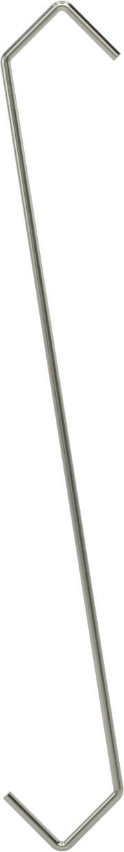 Kaldırma Amaçlı Olmayan Açık Uçlu S-Kanca, V-Kancalı Düz, 1/8" Kalınlık, 10" Kullanılabilir Uzunluk