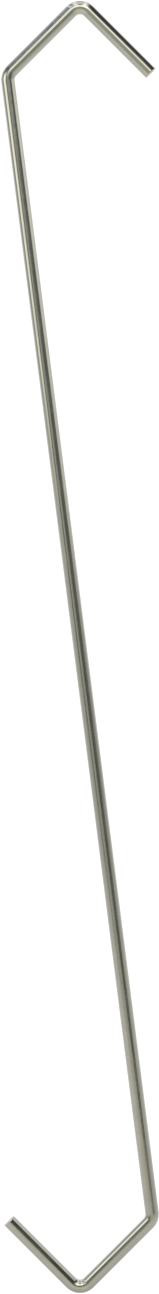 Kaldırma Amaçlı Olmayan Açık Uçlu S-Kanca, V-Kancalı Düz, 1/8" Kalınlık, 12" Kullanılabilir Uzunluk