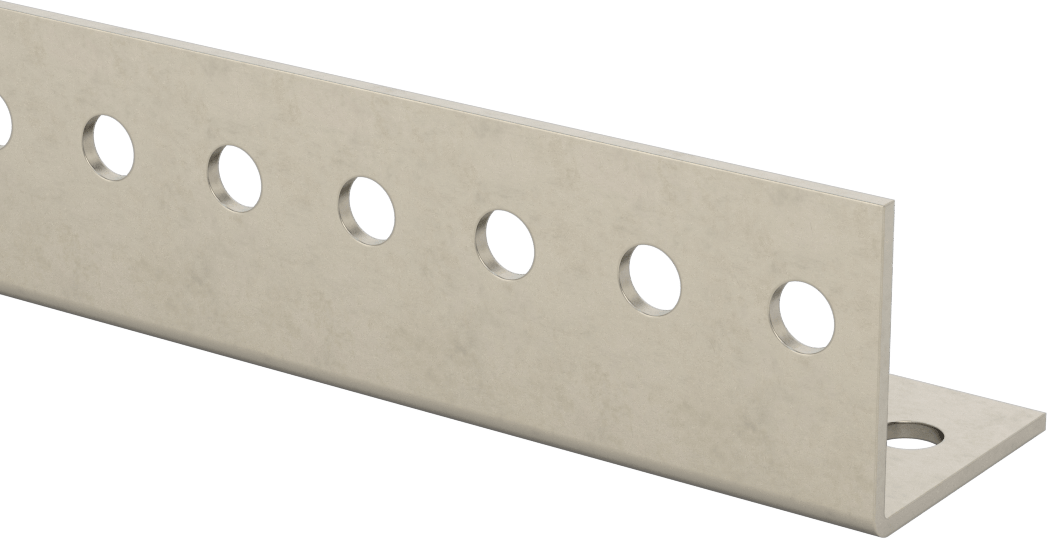 Cıvatalı Çerçeve, L Şeklinde Çinko Kaplı Çelik Ray, 2“ x 2” Genişlik, 8 Fit Uzunluk