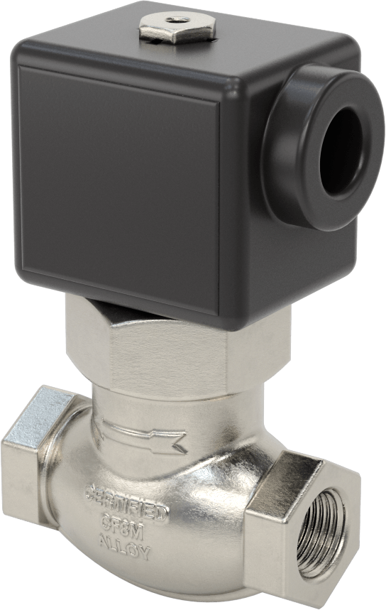 PTFE Contalı 316 Paslanmaz Çelik Solenoid Açma/Kapama Valfi, Soğutucu ve Deterjan için, 1/2 NPT Dişi