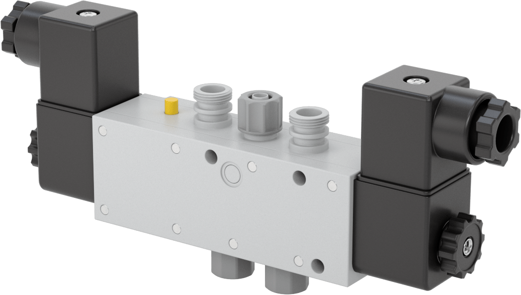 Akış Kontrollü Hava Yön Kontrol Vanası, 5/2 Akış, Çift Solenoid, 1/4" Boru İç Çapı için