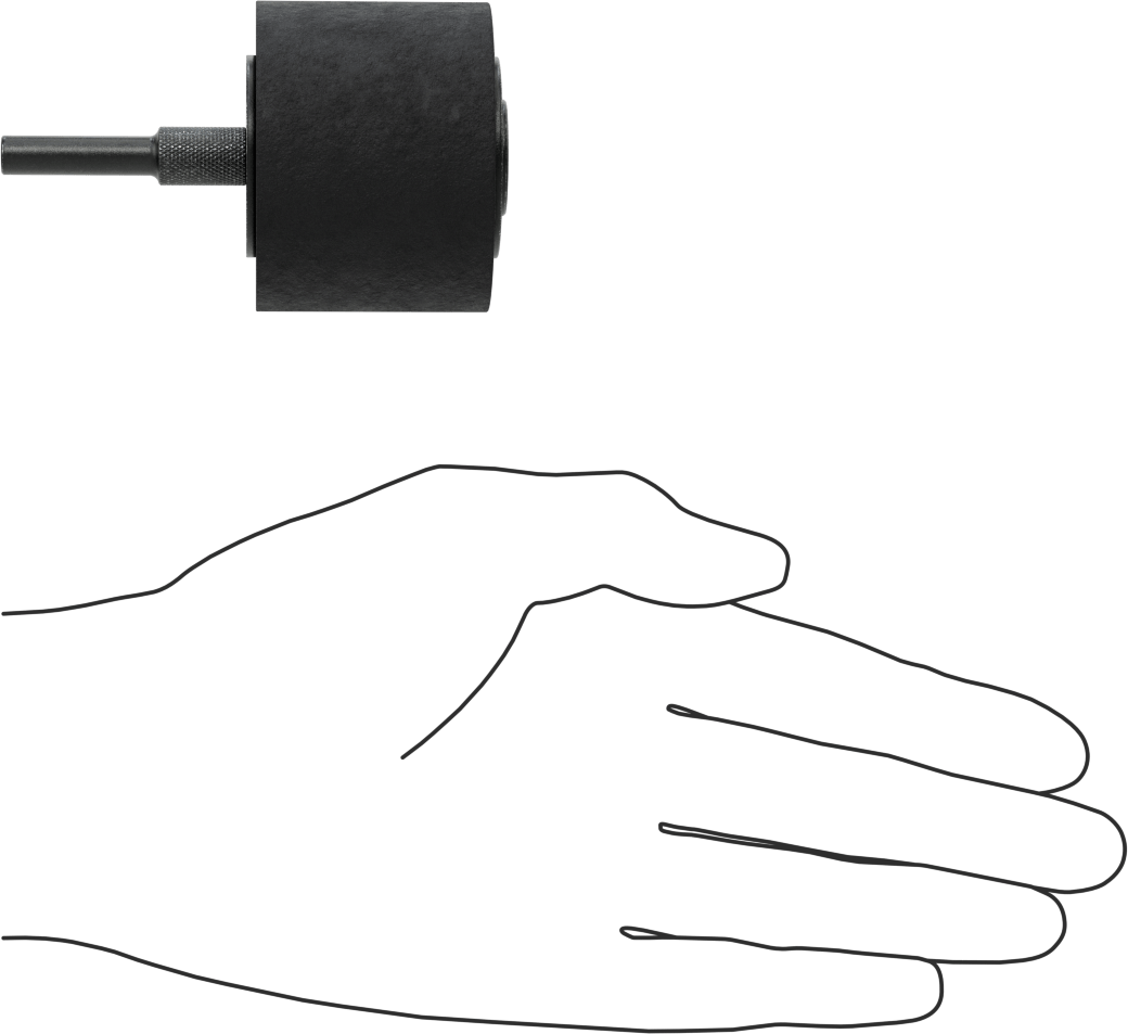 Zımpara Manşonları için Hızlı Değiştirilebilir Tambur, 1/4" Çaplı Şaft ile, 2 inç Çap, 1-1/2" Uzunluk